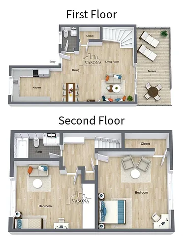 Floor plan Washington 2x1.5 TH