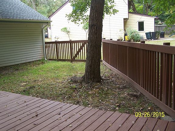 Fenced Yard within deck area