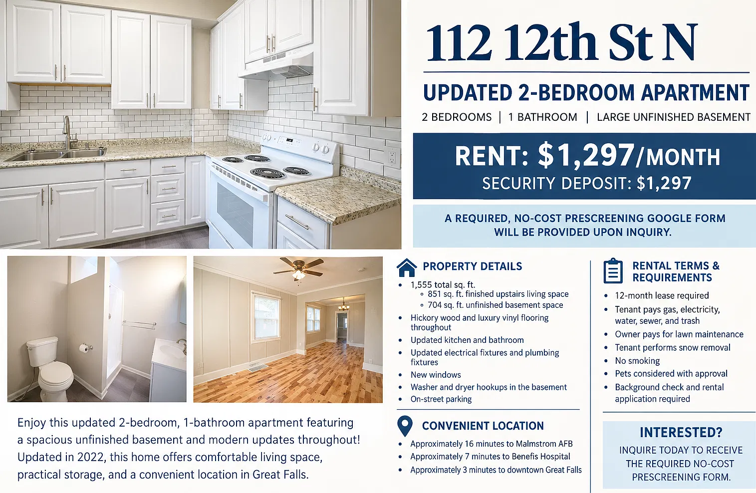 2 Bedrooms | 1 Bathroom | Large Unfinished Basement — Photo 1