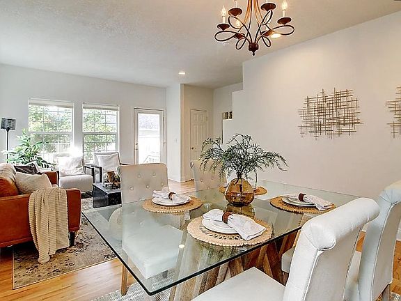 Dining and Living area with an open floor plan