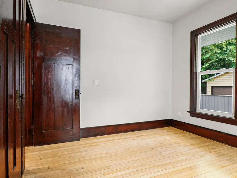 This is the back bedroom taken from the bathroom entry.