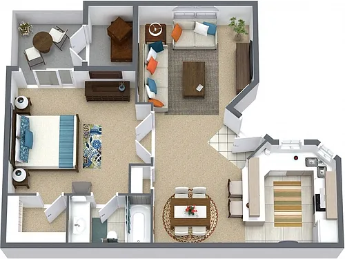 Floor plan THE AMETHYST - One Bedroom One Bath