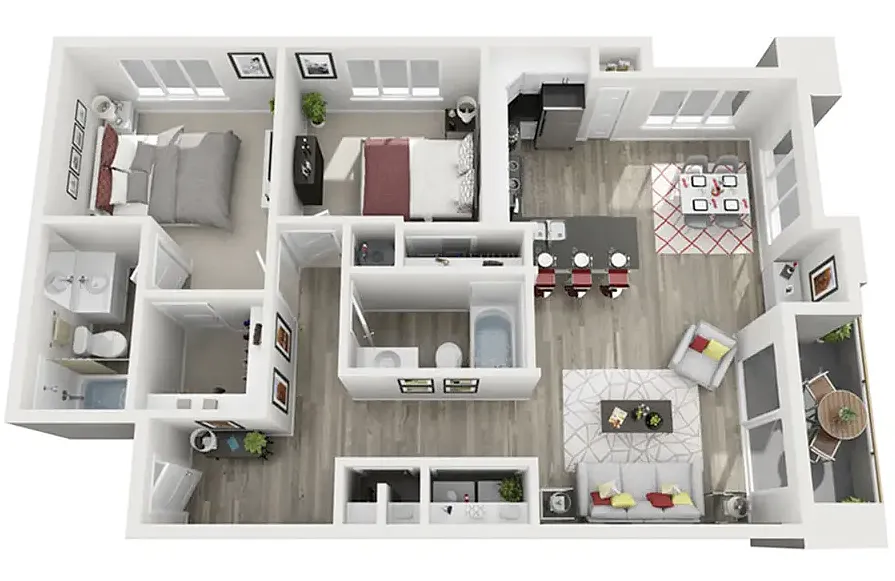 Floor plan 2x2 Residences