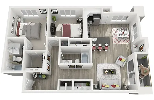 Floor plan 2x2 Residences