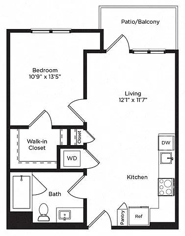 Floor plan 1C w/ Balcony