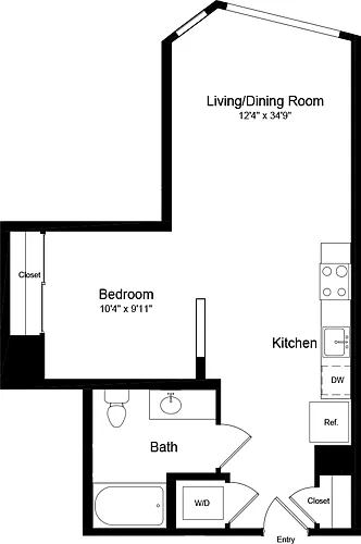 Floor plan 1 Bedroom G-6