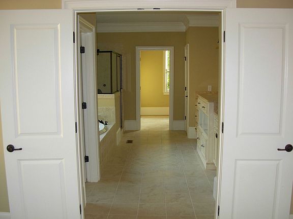 Double doors to master bath