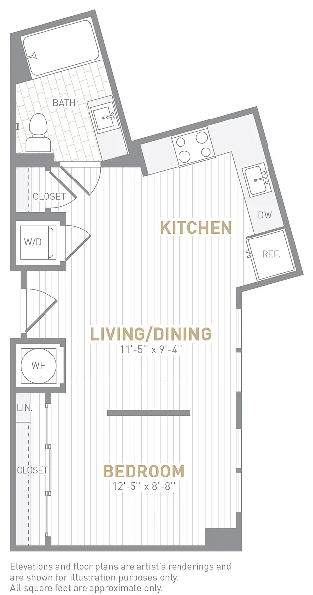 Floor plan 1 Bed 1 Bath-A05
