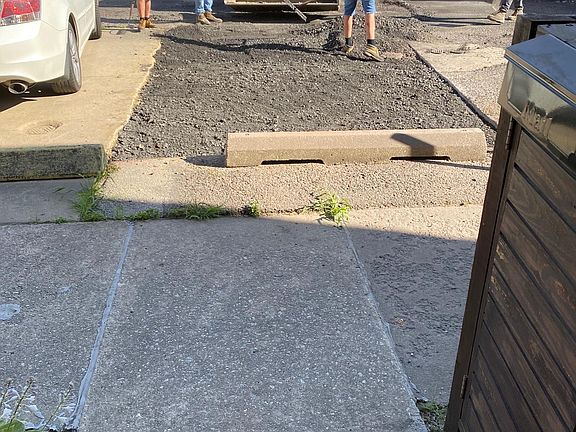 Newly paved parking spot