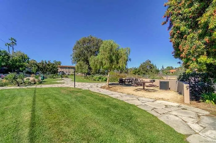 Park on edge of complex.