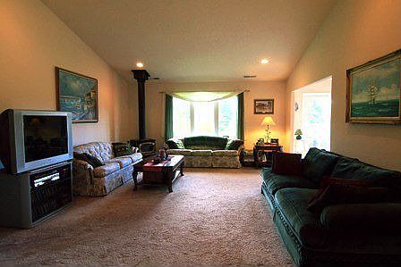 Huge great room w/ cozy woodstove!