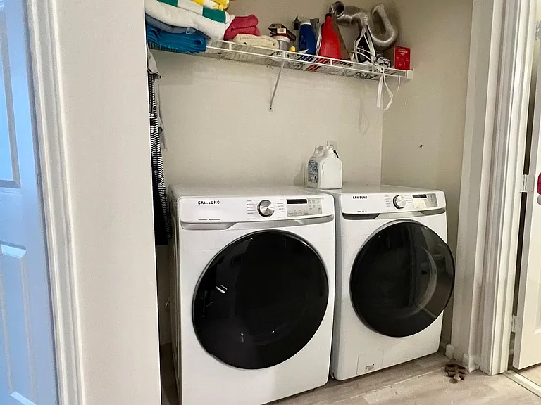 2nd floor laundry room. Washer and dryer 2 years old.
