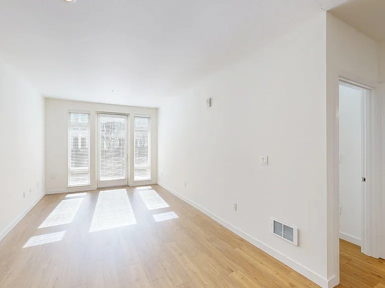 Apartment Living Room with Wood-Style Flooring.