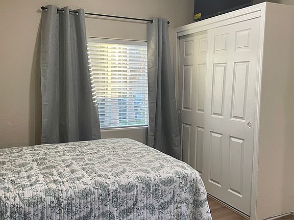 Built-in sliding door closet