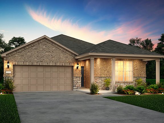 The Parker, a one-story home with 2-car garage, shown with Home Exterior 36