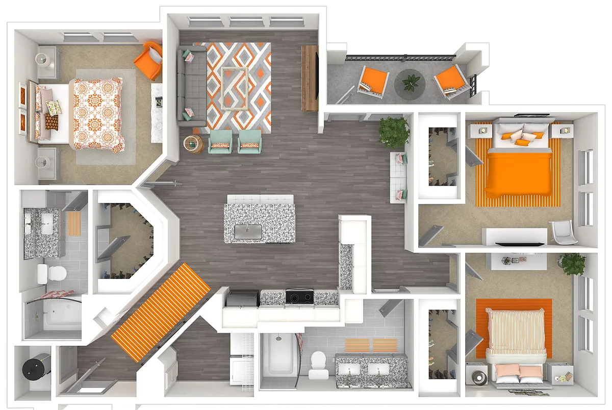 Floor plan The Sapphire (C4) | 1353 SF