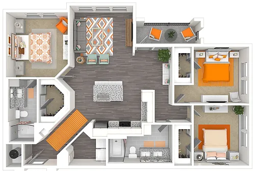 Floor plan The Sapphire (C4) | 1353 SF