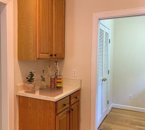 MORE cabinet & counter space! Perfect spot for a coffee or expresso station.