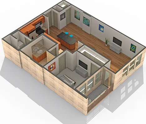 1 BR x 1 BA - E Floorplan 1 BR x 1 BA - E Floorplan