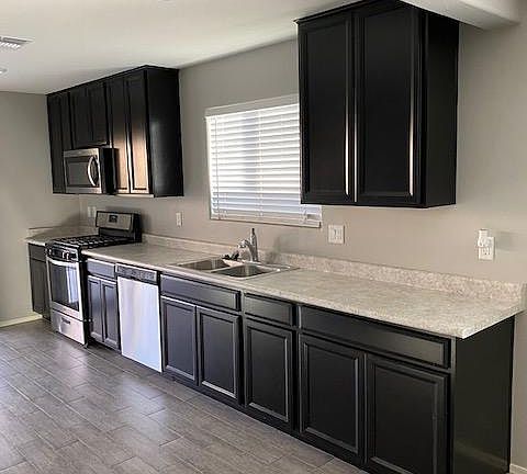 Open galley style kitchen