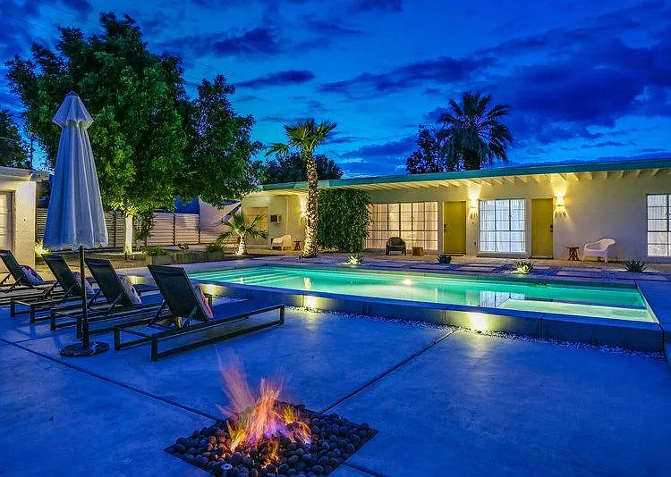 Fire Pit Ambiance (new teak/white cushion furniture near fire pit not reflected in photo)