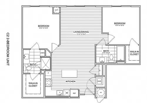 Floor plan 2 Bed/2 Bath-C2