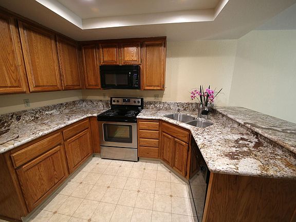 Kitchen with granite countertops