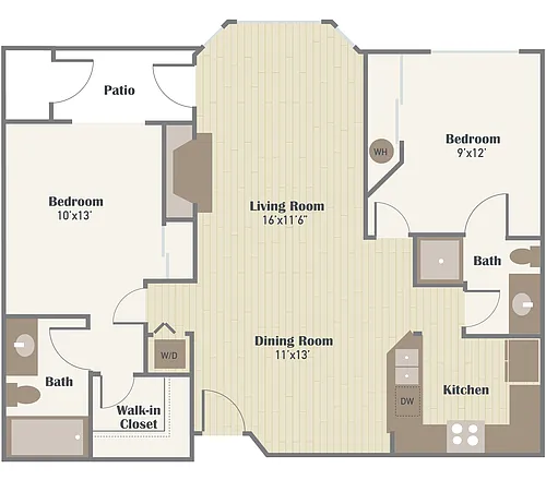 Floor plan 2 x 2- Renovated