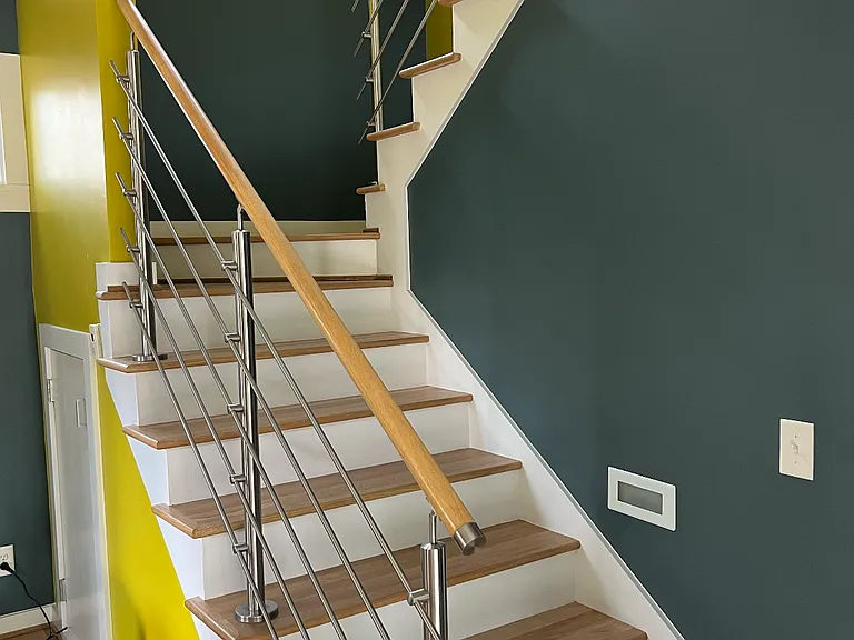 Staircase from bottom floor to upstairs.