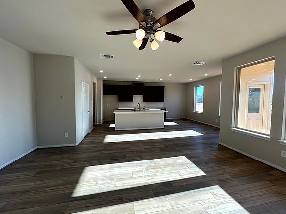 Construction progress - family room open to kitchen and dining area