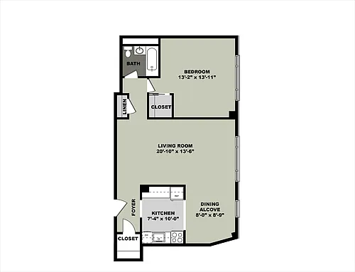 Floor plan 1X1 800
