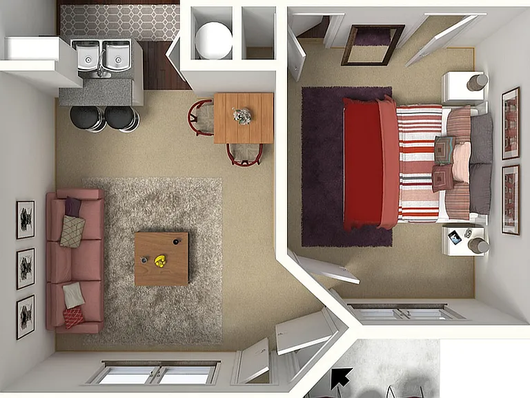 One Bed, One Bath Jr. | 520 sq ft | Antero Apartments in Colorado Springs One Bed, One Bath Jr. | 520 sq ft | Antero Apartments in Colorado Springs