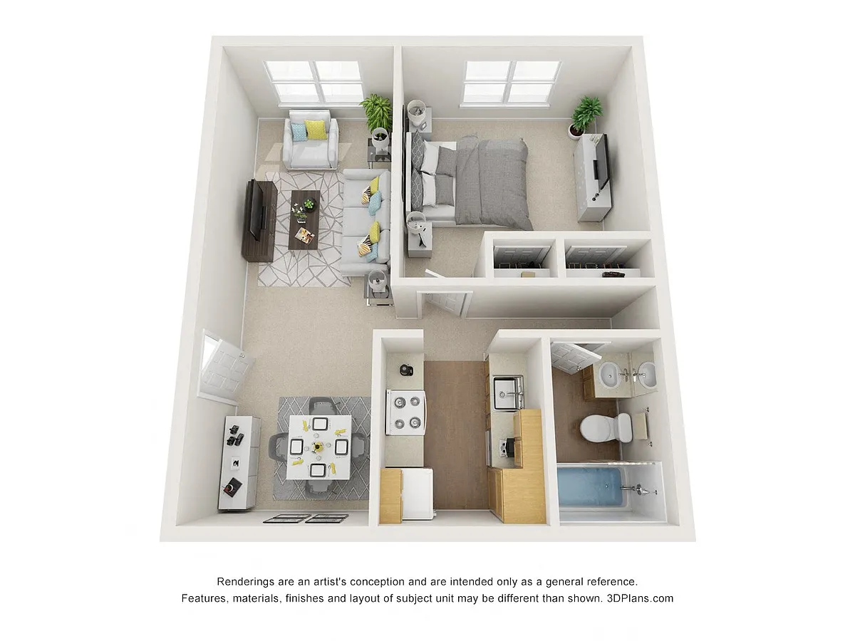 Floor plan 1 Bed 1 Bath