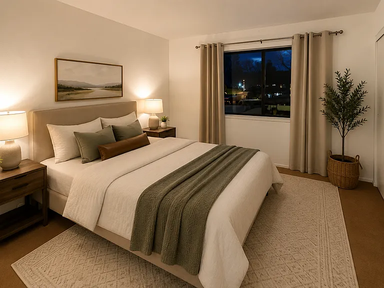 Virtually staged 2nd bedroom