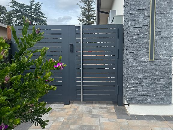 private gated entrance with smart lock