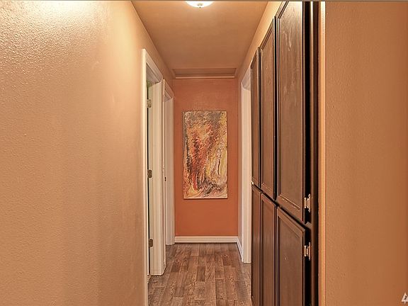 Hallway with built in storage.