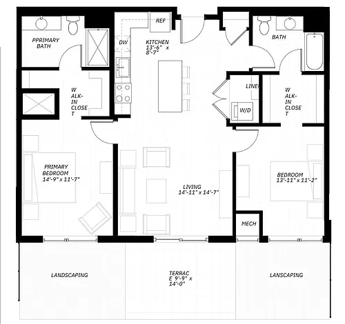 Floor plan 2 Bed B