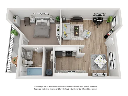 Floor plan 1x1A - Premium