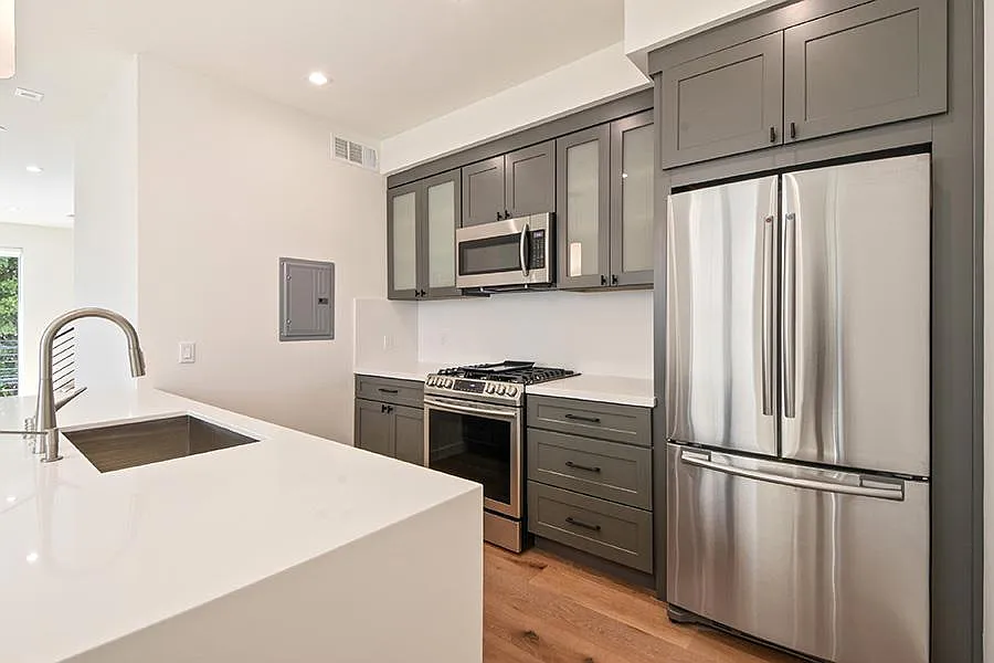 Stainless steel appliances; stove, dishwasher, microwave, refrigerator - 3615 Cardiff Ave #204