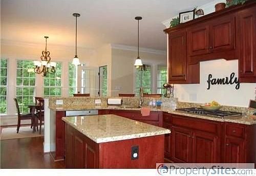 Center island in the kitchen