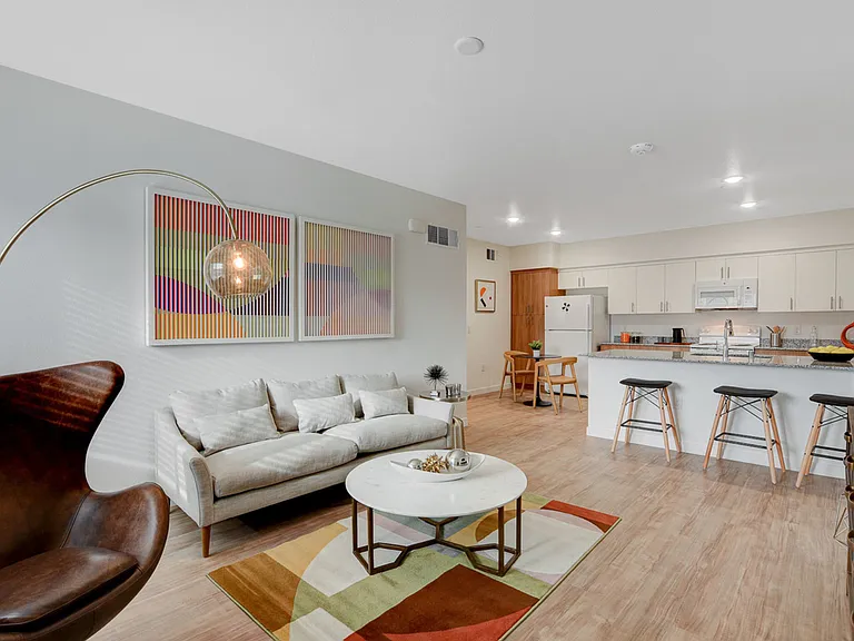 Living Room in 2 bedroom Model home