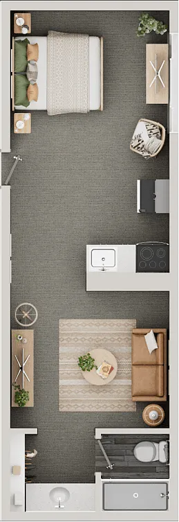 Floor plan Open One Bedroom