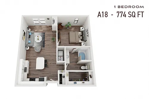 Floor plan One Bedroom A18p Renovated