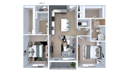 Floor plan 2 Bed 2 Bath