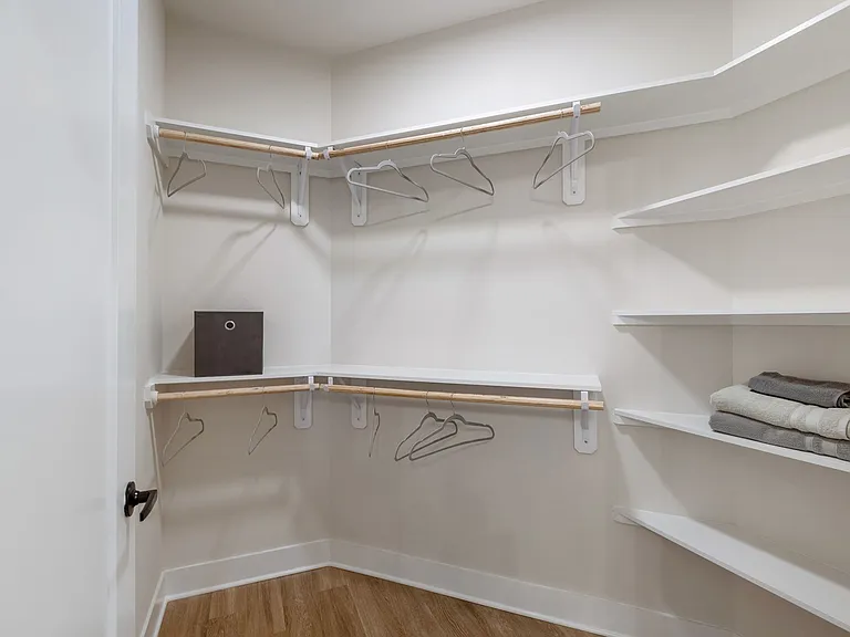 Walk-In Closet with Built in Shelves