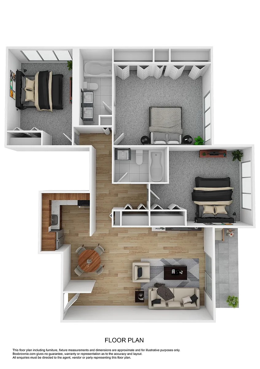 Floor plan 3BR/2BA Classic