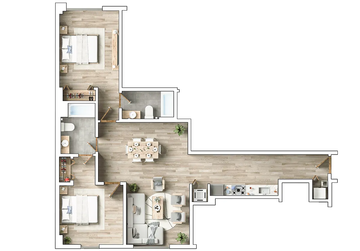 Floor plan 2 Bedrooms, 2 Bathrooms