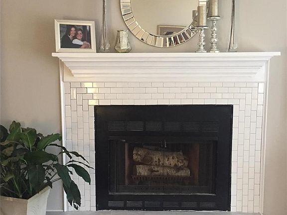 Wood burning fire place with new surround