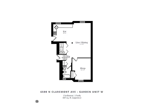 Floor plan 1 Bedroom | 1 Bath (B1)