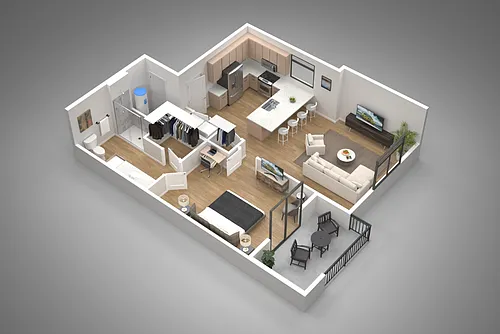 Floor plan 1 Bed/1 Bath